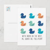 Cute Paddling of Ducks Art III Briefkaart (Voorkant / Achterkant)