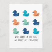 Cute Paddling of Ducks Art III Briefkaart (Voorkant)