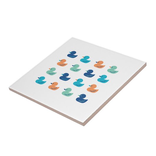 Cute Paddling of Ducks Art Tegeltje (Zijkant)