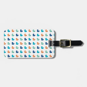 Cute Paddling of Ducks Pattern Bagagelabel