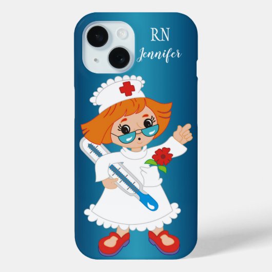 Cute Paediatric Neurse Cartoon Phone Case (Achterkant)