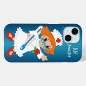 Cute Paediatric Neurse Cartoon Phone Case (Achterkant (horizontaal))