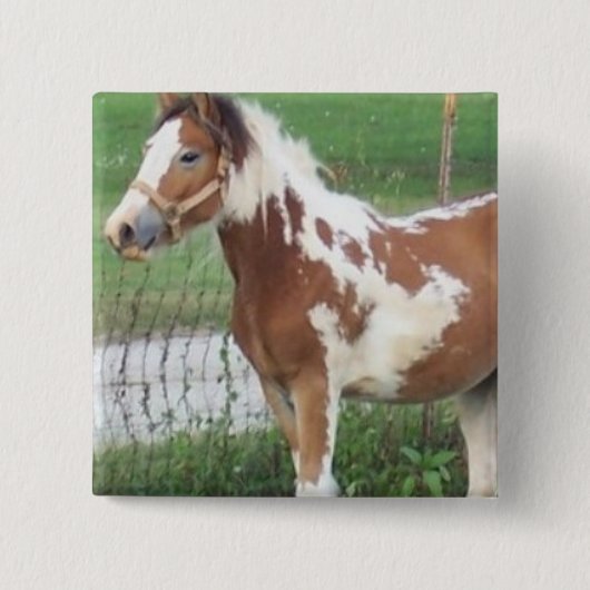 Cute Paint Pony Pin Vierkante Button 5,1 Cm (Voorkant)