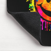 Cute Paint Splash Happy Smile Face 70s Tie Dye Smi Muismat (Hoek)