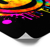 Cute Paint Splash Happy Smile Face 70s Tie Dye Smi Poster (Hoek)