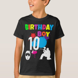 Cute Paintball Colorful Birthday Boy Custom T-shirt
