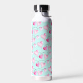 Cute Painted Hearts Monogram Water Fles (Links)