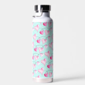 Cute Painted Hearts Monogram Water Fles (Rechts)