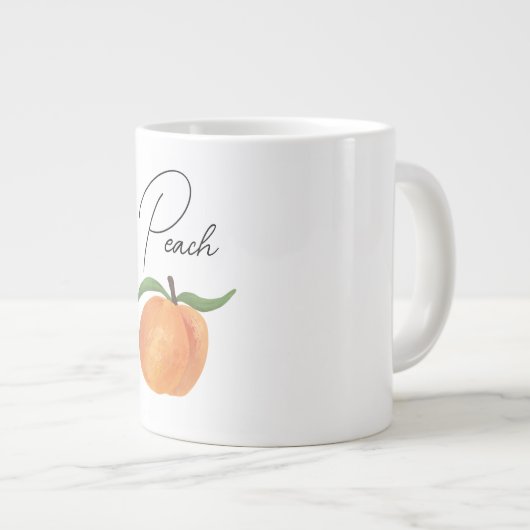 Cute Painted Peach Fruit Illustration Grote Koffiekop (Voorkant rechts)
