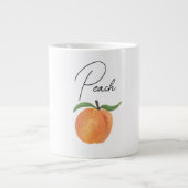 Cute Painted Peach Fruit Illustration Grote Koffiekop (Voorkant)