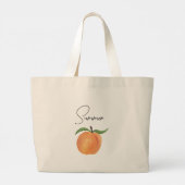 Cute Painted Peach Fruit Illustration  Grote Tote Bag (Achterkant)