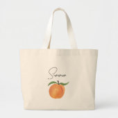Cute Painted Peach Fruit Illustration  Grote Tote Bag (Voorkant)