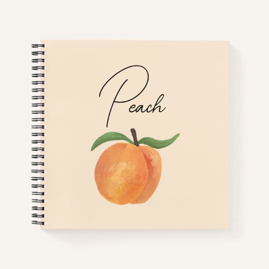Cute Painted Peach Fruit Illustration Notitieboek (Voorkant)