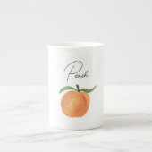 Cute Painted Peach Fruit Illustration Porselein Kop (Voorkant)