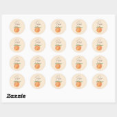 Cute Painted Peach Fruit Illustration  Ronde Sticker (Vel)