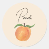 Cute Painted Peach Fruit Illustration  Ronde Sticker (Voorkant)
