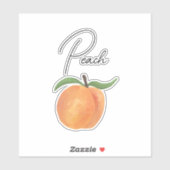 Cute Painted Peach Fruit Illustration Sticker (Vel)