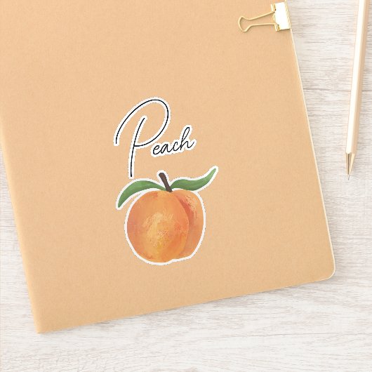 Cute Painted Peach Fruit Illustration Sticker (Notitieboek)
