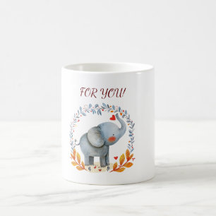 cute painted watercolor elephant koffiemok
