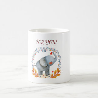 cute painted watercolor elephant koffiemok