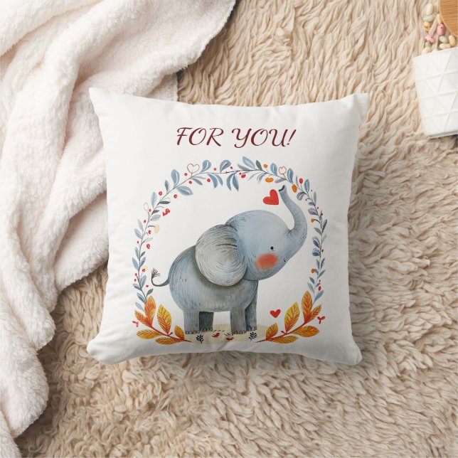 cute painted watercolor elephant kussen (Deken)