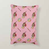 Cute Painter Owl Cartoon Accent Kussen (Achterkant (Verticaal))