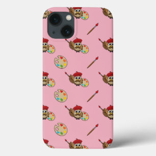 Cute Painter Owl Cartoon Case-Mate iPhone Case