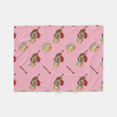 Cute Painter Owl Cartoon Fleece Deken (Voorkant (Horizontaal))