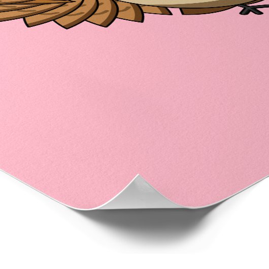 Cute Painter Owl Cartoon Poster (Hoek)