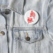 Cute Pair of Cartoon Merpig Button Badge (In situ)