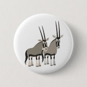 Cute Pair of Cartoon Oryxes Button Badge (Voorkant)