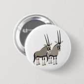 Cute Pair of Cartoon Oryxes Button Badge (Voorkant /achterkant)