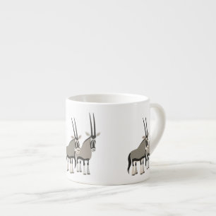 Cute Pair of Cartoon Oryxes Espresso Kop