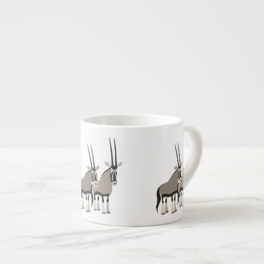 Cute Pair of Cartoon Oryxes Espresso Kop (Voorkant rechts)