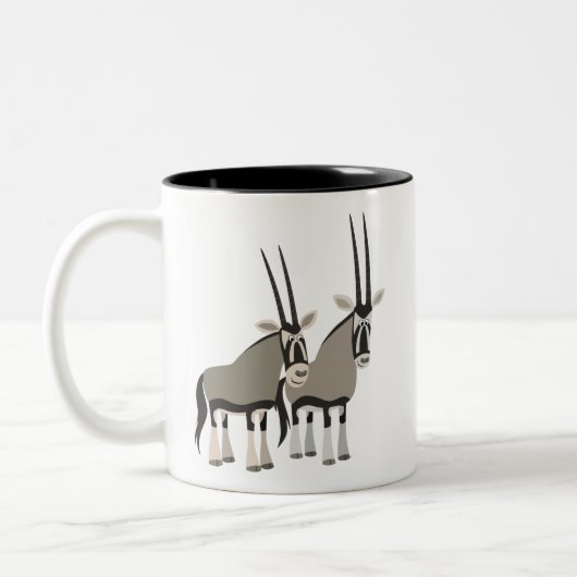 Cute Pair of Cartoon Oryxes Mok (Links)