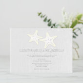 Cute Pair of Starfish Wedding Invitting Kaart (Staand voorkant)
