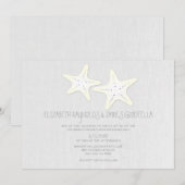 Cute Pair of Starfish Wedding Invitting Kaart (Voorkant / Achterkant)