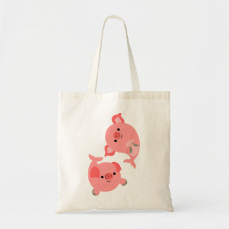 Cute Pair van Cartoon Merpig Bag Tote Bag