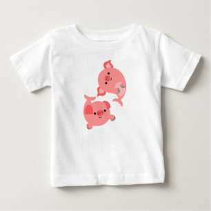 Cute Pair van Cartoon Merpigs Baby T-Shirt