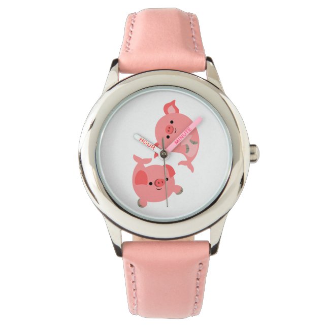 Cute Pair van Cartoon Merpigs Watch Horloge (Voorkant)