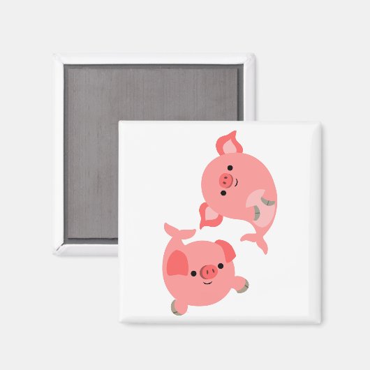 Cute Pair van Cartoon Mervarkens Magneet (Voorkant / Achterkant)