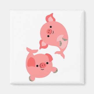 Cute Pair van Cartoon Mervarkens Magneet
