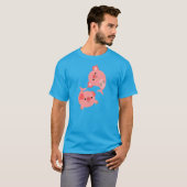 Cute Pair van Cartoon Mervarkens T-Shirt (Voorkant volledig)