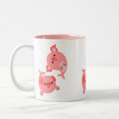 Cute Pair van Cartoon Mervarkens Tweekleurige Koffiemok (Links)