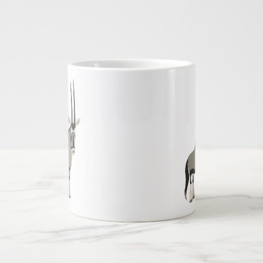 Cute Pair van Cartoon Oryxes Jumbo Mok (Voorkant)