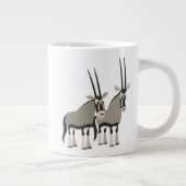 Cute Pair van Cartoon Oryxes Jumbo Mok (Rechts)