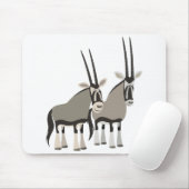Cute Pair van Cartoon Oryxes Mousepad Muismat (Met muis)