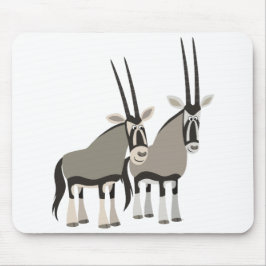 Cute Pair van Cartoon Oryxes Mousepad Muismat