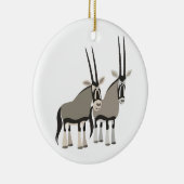 Cute Pair van Cartoon Oryxes Ornament (Rechts)