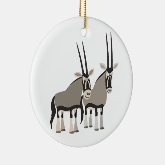 Cute Pair van Cartoon Oryxes Ornament (Rechts)